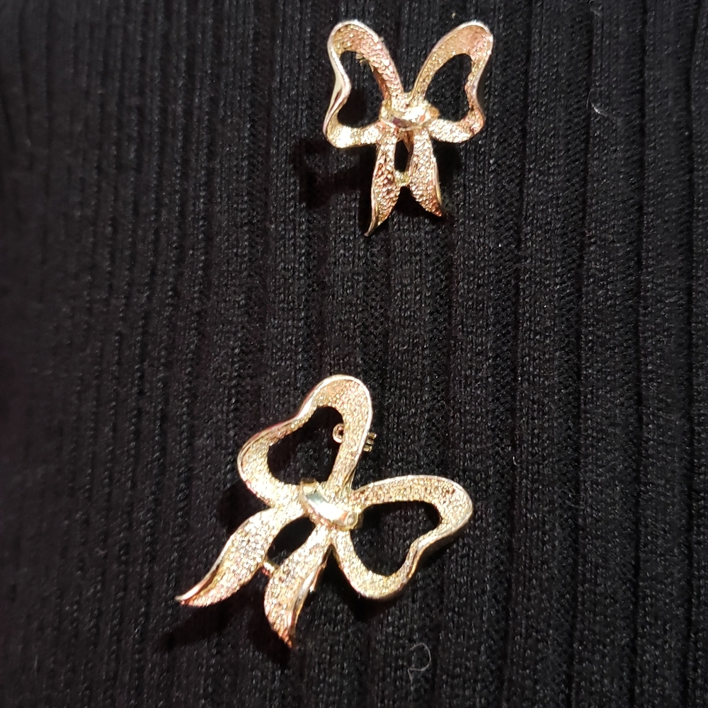 Set of Signed heart brooches